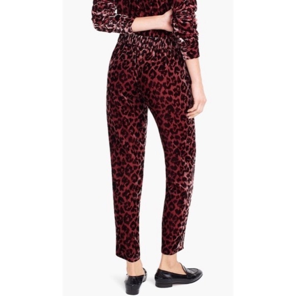 J. Crew Pant Rose Leopard Velvet size 2P NWT - Picture 6 of 7